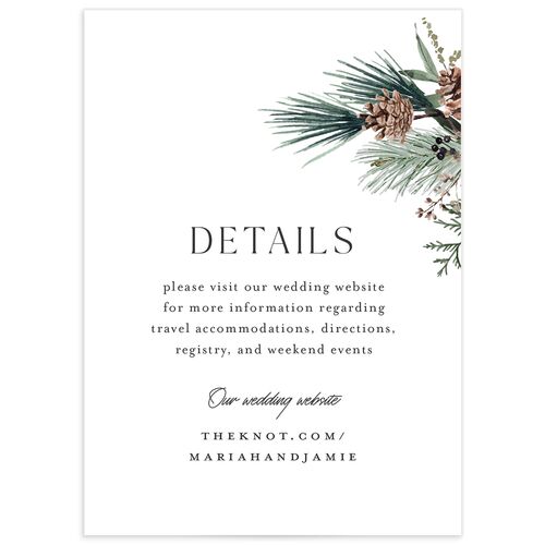 Rustic Pine Wedding Enclosure Cards - Green