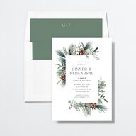 Rustic Pine Rehearsal Dinner Invitations Eucalyptus Signature