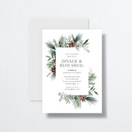 Rustic Pine Rehearsal Dinner Invitations Eucalyptus Signature