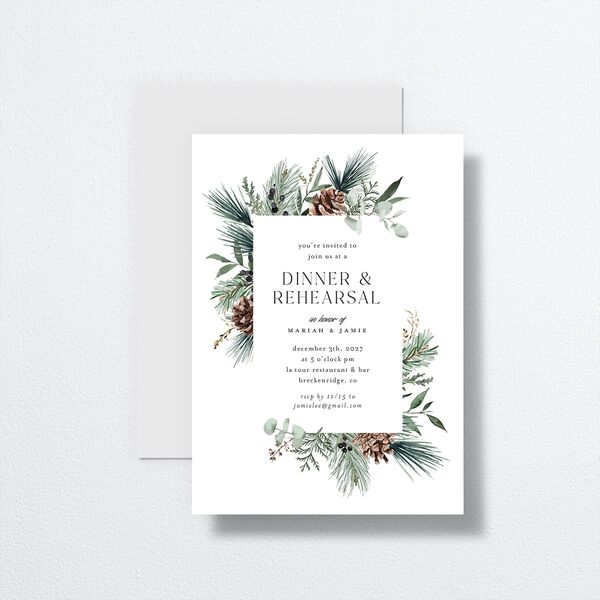 Rustic Pine Rehearsal Dinner Invitations Eucalyptus Signature