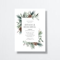 Rustic Pine Rehearsal Dinner Invitations Eucalyptus Signature