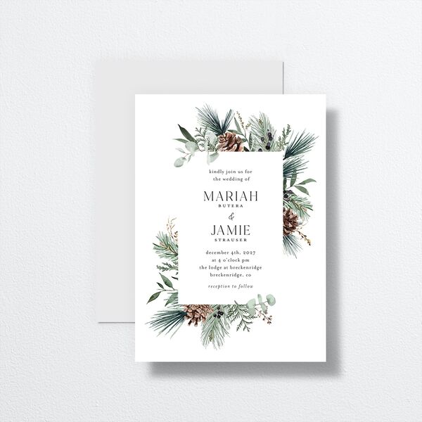 Rustic Pine Wedding Invitations Eucalyptus Signature No
