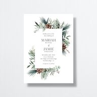 Rustic Pine Wedding Invitations Eucalyptus Signature No