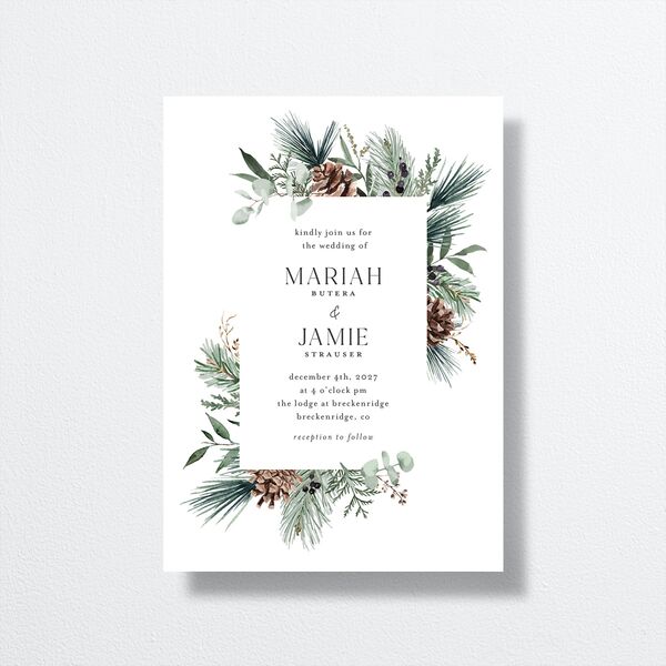 Rustic Pine Wedding Invitations Eucalyptus Signature No