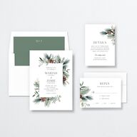 Rustic Pine Wedding Invitations Eucalyptus Signature No