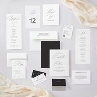 Simply Classic Wedding Invitations Charcoal Signature Blank No Standard