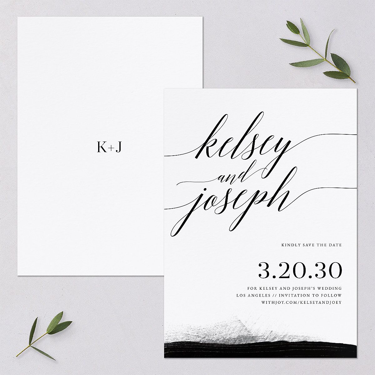 Painted Minimal Save The Date Cards Midnight Signature smooth Blank No Standard