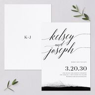 Painted Minimal Save The Date Cards Midnight Signature smooth Blank No Standard
