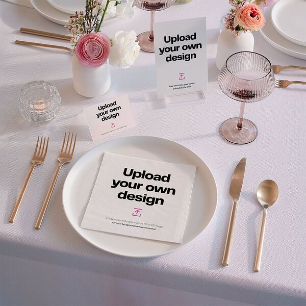 Upload Your Own Design Luncheon Napkins Pure White Napkin Uncoined