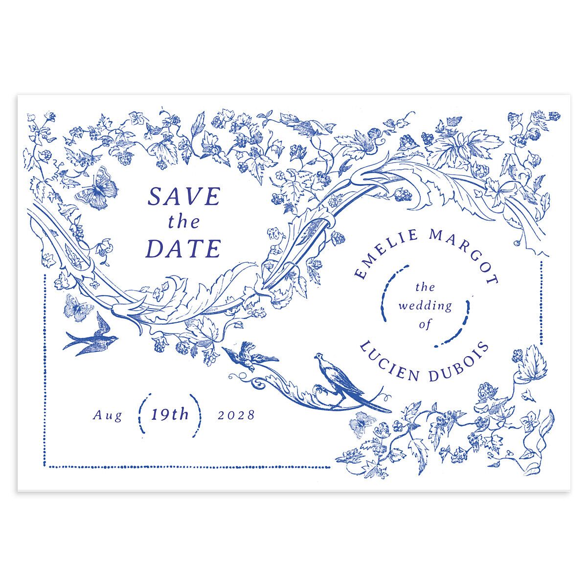 Vintage Toile Save The Date Cards