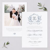 Vintage Hydrangea Garden Crest Wedding Invitations Slate Signature Blank No Standard