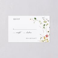 Delicate Wildflower All-in-One Wedding Invitations Peach Pink Signature Light Both Recipient and Return Addresses No