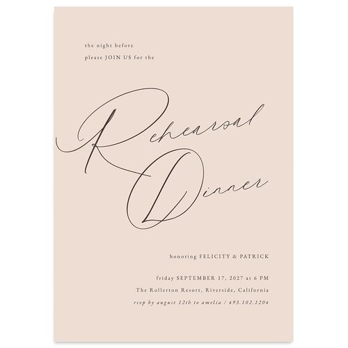 Simply Devoted Rehearsal Dinner Invitations Fawn Signature Blank Standard