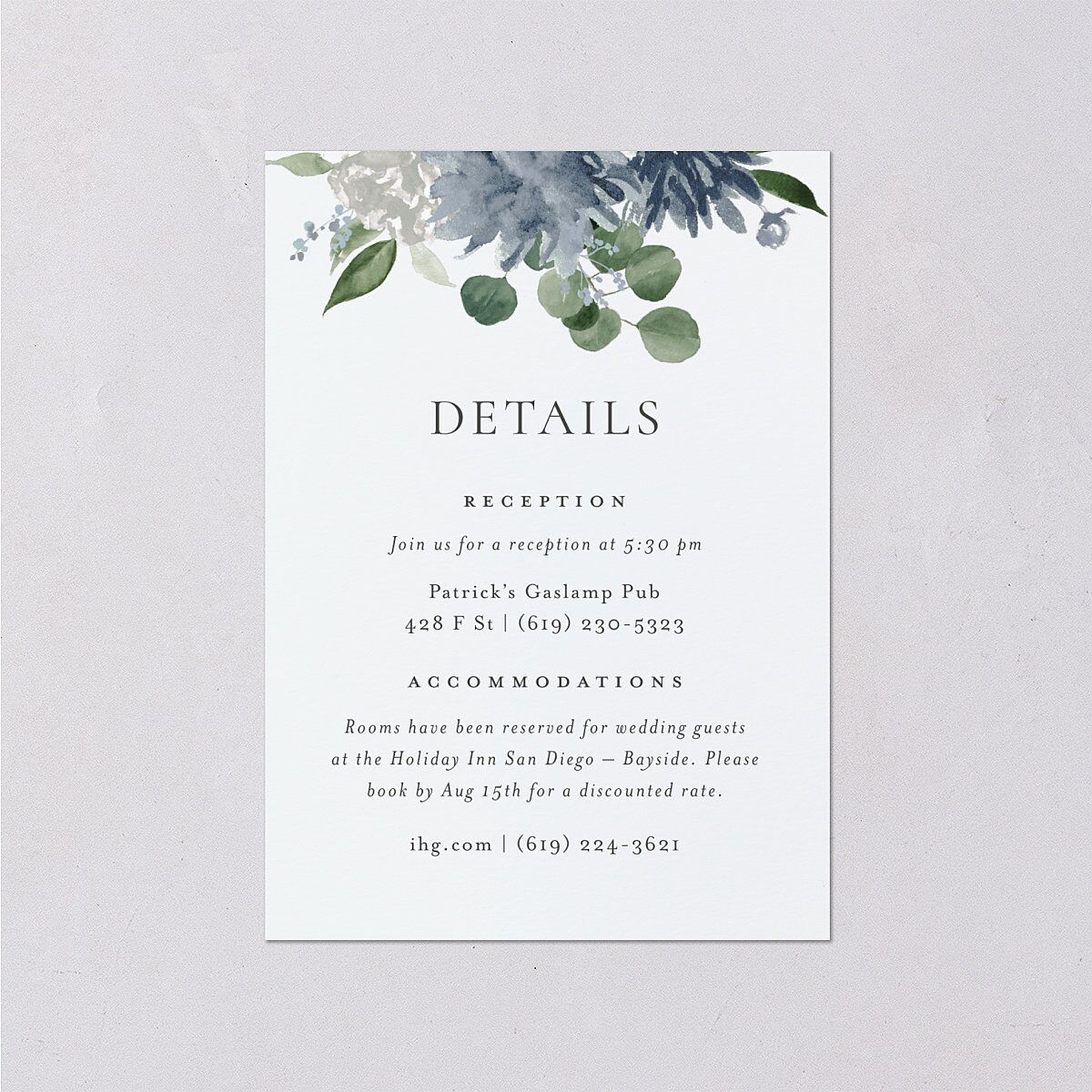 Timeless Bouquet Wedding Enclosure Cards — view 1