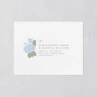 Vintage Hydrangea Frame All-in-One Wedding Invitations Dusty Blue Signature Light Both Recipient and Return Addresses No