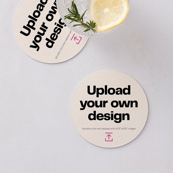 Upload Your Own Design Portrait Photo Wedding Day Coasters Pure White Cardboard Circle