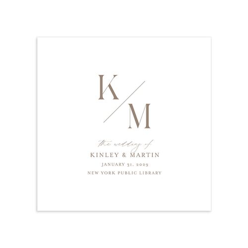 Monogram Slant Cocktail Napkins Fawn Napkin Uncoined