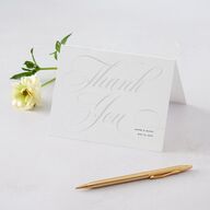 Elegant Monogram Thank You Cards Pure White