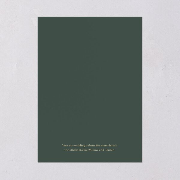 Gilded Sprigs Save The Date Cards Dark Emerald Signature smooth Blank No Standard
