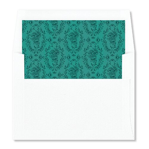 Rose Garden Crest Envelope Liners by Bridgerton Dark Emerald Standard