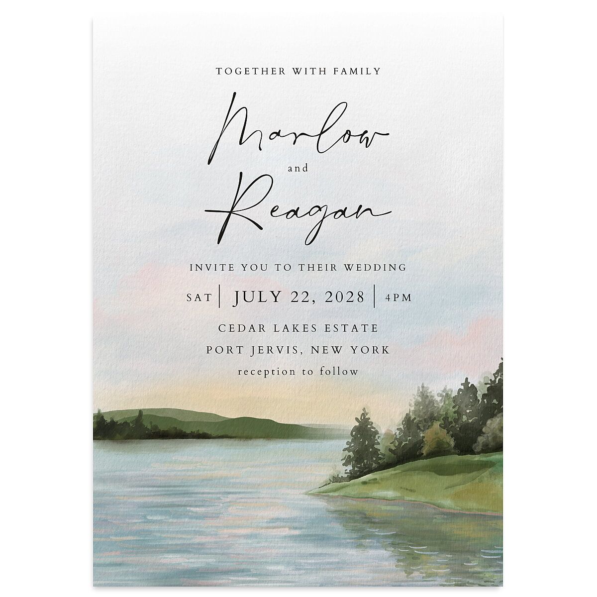 Rustic Reflection Wedding Invitations