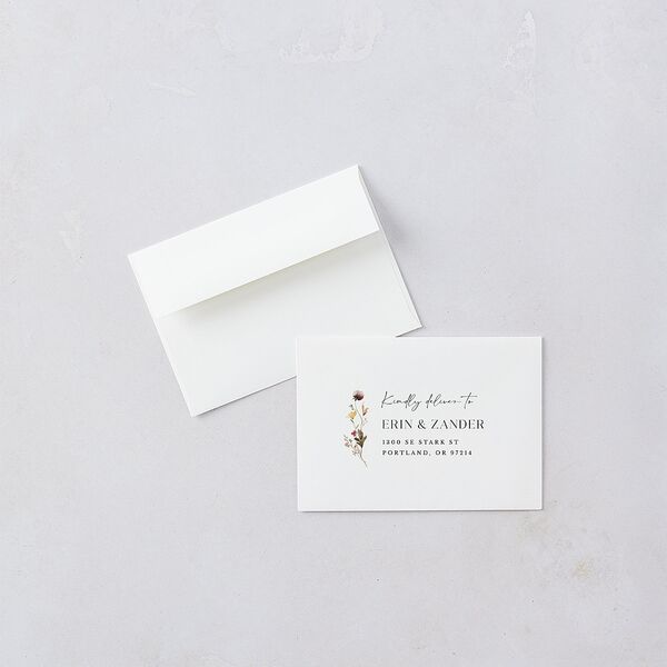 Simple Bohemian Wildflowers Wedding Response Cards Cotton Signature Standard