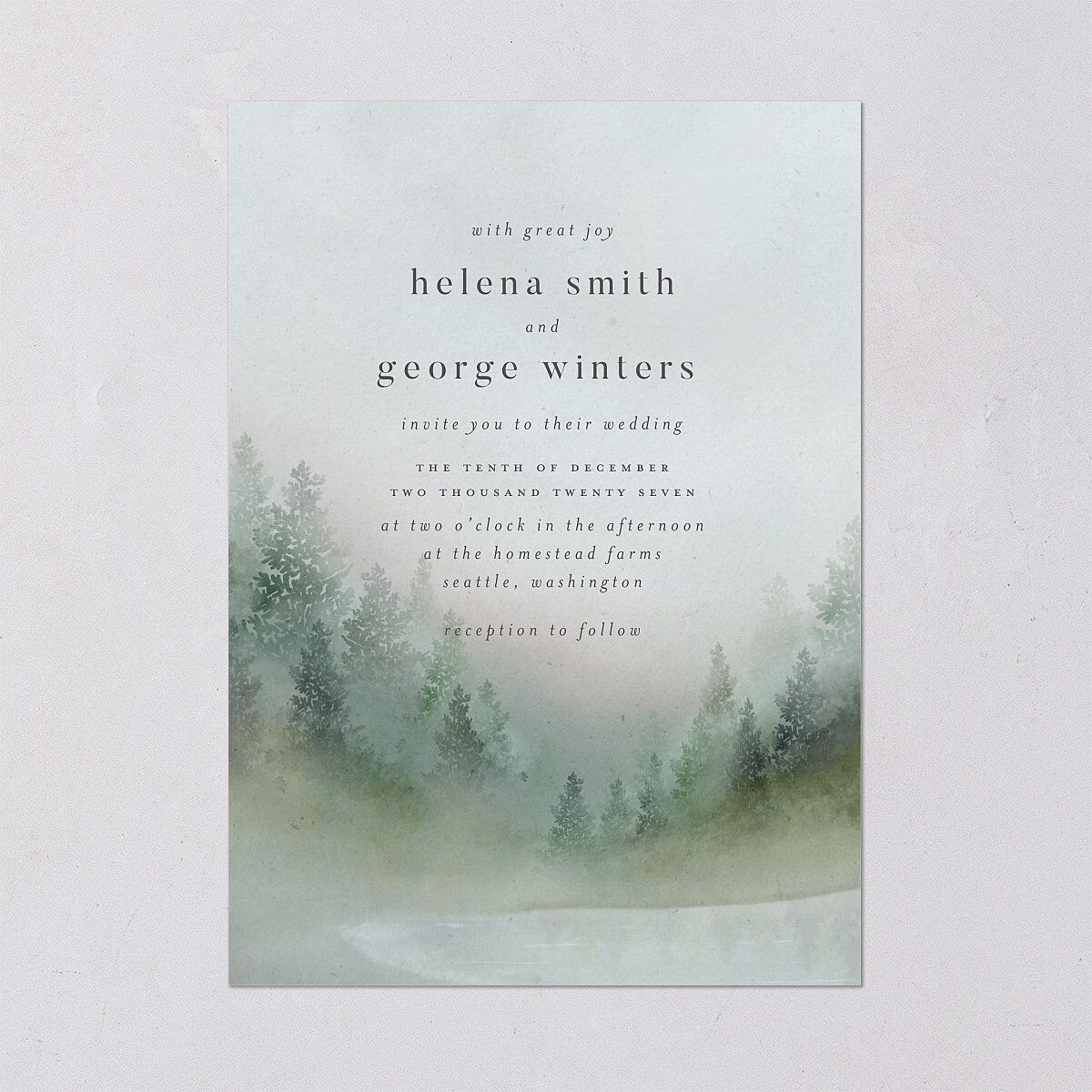 Mountain Mist Wedding Invitations — view 2