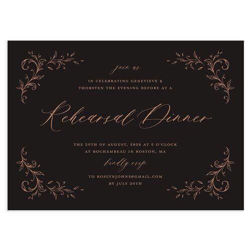 Dark Vintage Fantasy Rehearsal Dinner Invitations Midnight Signature Blank Standard