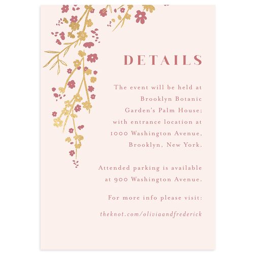 Cherry Blossoms Wedding Enclosure Cards Gold Soft Pink Signature Standard