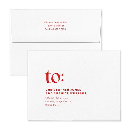 Bold Year Photo Series Thank You Card Envelopes White Candy Pink Both Recipient and Return Addresses Signature Standard