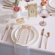 Peacock Nouveau Table Numbers Gold Tan Signature