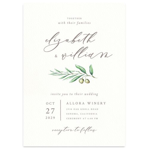 Painted Winery Wedding Invitations Green Apple Signature Blank No Standard