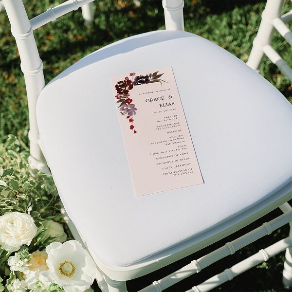 Autumn Romance Wedding Programs Chocolate Signature