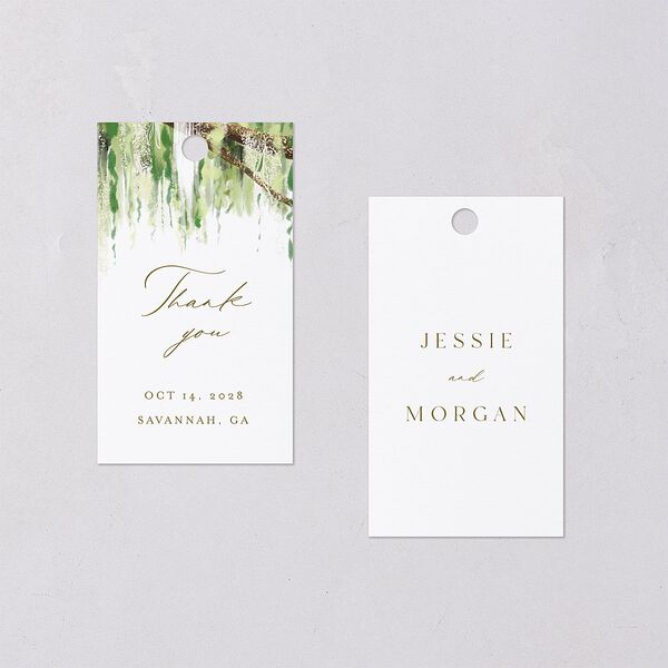 Southern Spanish Moss Favor Gift Tags Pure White Signature