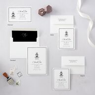 Classic Champagne with Bows Save the Date Petite Cards Pure White Signature smooth Blank No Standard