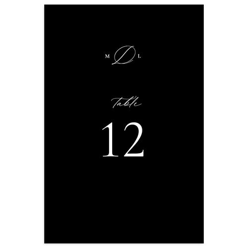 Black Tie Initial Table Numbers Licorice Signature