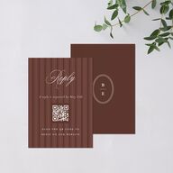 Vintage Oval Monogram QR Code RSVP Cards Merlot Signature Standard