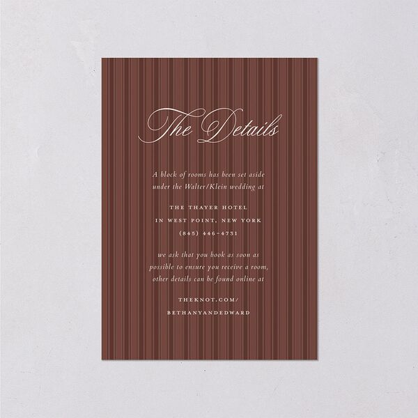 Vintage Oval Monogram Wedding Enclosure Cards Merlot Signature Standard