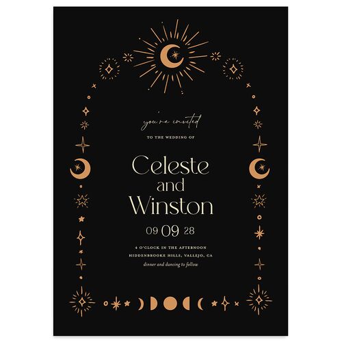 Celestial Galaxy Wedding Invitations Midnight Signature Blank No Standard