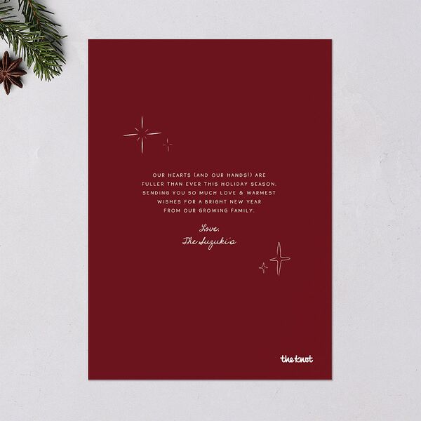 Best Present Ever Bow Gallery Holiday Cards Merlot Signature Blank Standard Portrait