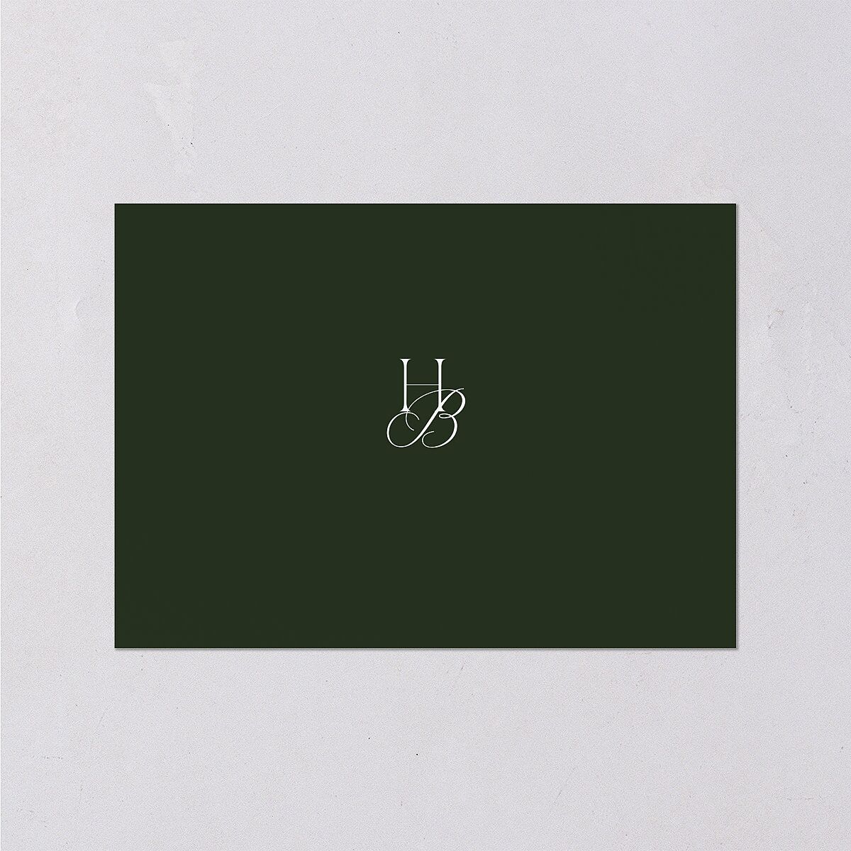 Refined Monogram Wedding Response Cards Dark Green Signature Standard
