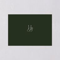 Refined Monogram Wedding Response Cards Dark Green Signature Standard