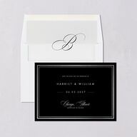 Polished Frame Save The Date Cards Silver Licorice Signature smooth Blank No