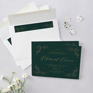 Dark Vintage Fantasy Rehearsal Dinner Invitations Dark Emerald Signature Blank Standard