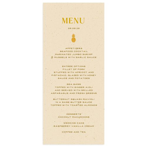 Beach Party Menus Sand Signature