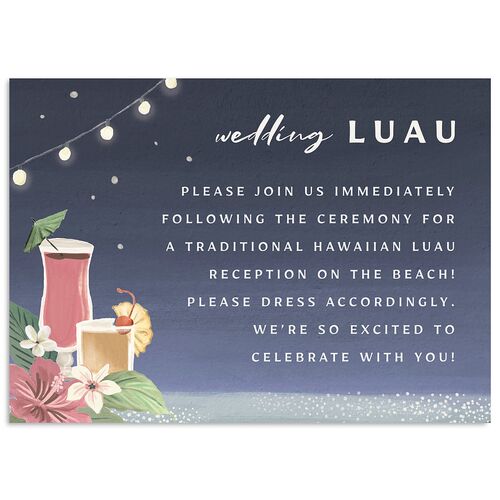 Vintage Hawaiian Island Wedding Enclosure Cards Midnight Navy Signature Standard