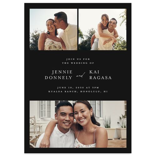 Simple Pampas Wedding Invitations Midnight Signature Blank No Standard