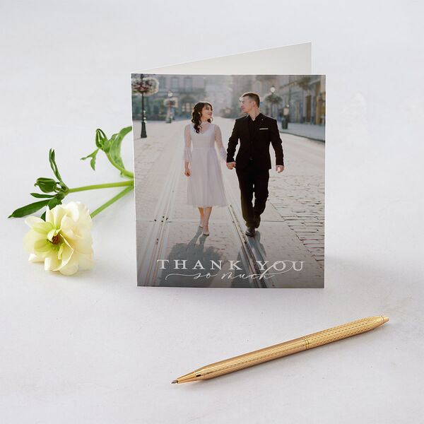Natural Monogram Thank You Cards Midnight Navy