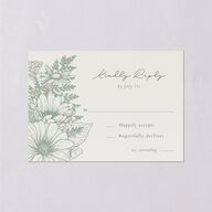 Rustic Botanical Frame Wedding Response Cards Moss Signature Standard
