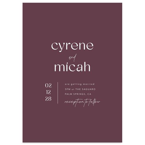 Simply Stated Wedding Invitations Mauve Signature Blank No Standard